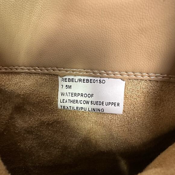 Blondo Rebel Leather Waterproof Boots Womens Size 7.5 Chunky Brown Biker Grunge - Picture 5 of 8